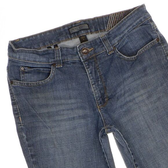 Nine West Flared Jeans Size 10 Womens Blue High Mid Stretch Measures 31 x 31 - Picture 2 of 11